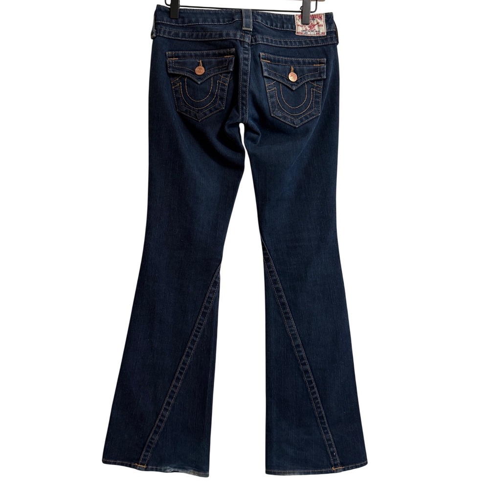 True Religion Joey Dark Wash Flare Jeans Made in USA Low Rise Size 26 - Picture 9 of 11